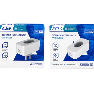 Tomada Inteligente Wi-Fi 10A E 20A App Tuya Alexa Google Controle e Monitoramento Energia AITEK ALPHA-900