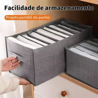 Caixa Organizadora de Roupas, divisória de tecido resistente para guardar calças, camisetas