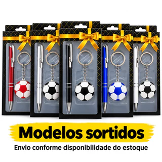 Kit Caneta + Chaveiro Bola Futebol Lembrancinha Presente