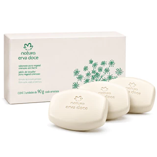 Sabonete Puro Vegetal Cremoso Erva Doce C/3 90g - Natura
