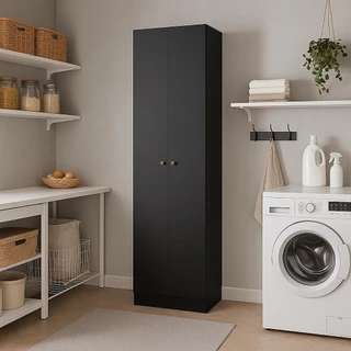 Armário Multiuso Genialflex Xangai 2 Portas Preto Fosco