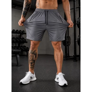 Kit 3 Bermudas Fitness Masculinas com Elastano Bolsos com Zíper Confortável para Academia Corrida e Treino