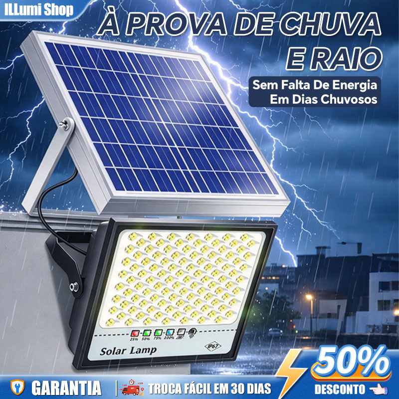 Holofote 200W Refletor LED Solar IP67 A Prova D'água Com Controle ...