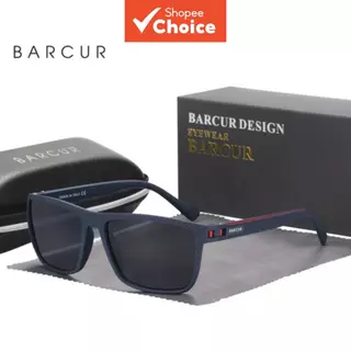 Óculos de sol polarizados originais Barcur Fashion, preto/azul
