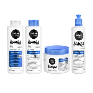 Kit Crescimento SOS Bomba Original 300ml com Ativador de Cachos Salon Line em Oferta na Shopee