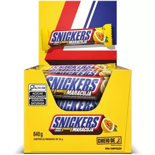 Chocolate Snickers Mousse de Maracujá com 20 unidades de 42gr