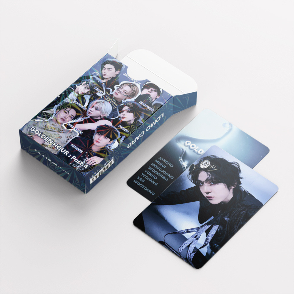 55 Peças ATEEZ Ice On My Teeth Lomo Cards Aniversário Real Verão