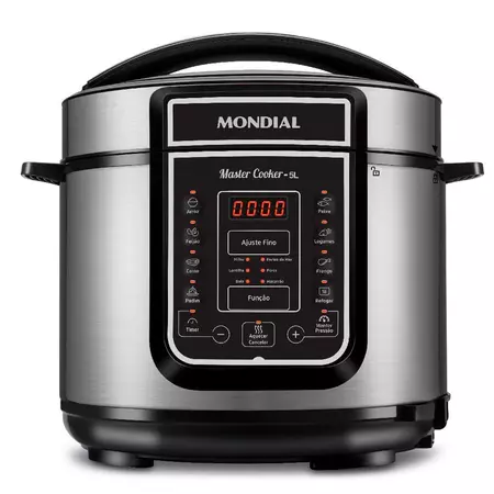 Panela de Pressão Elétrica 5 Litros Mondial Master Cooker PE38 Preta com Prata 127V