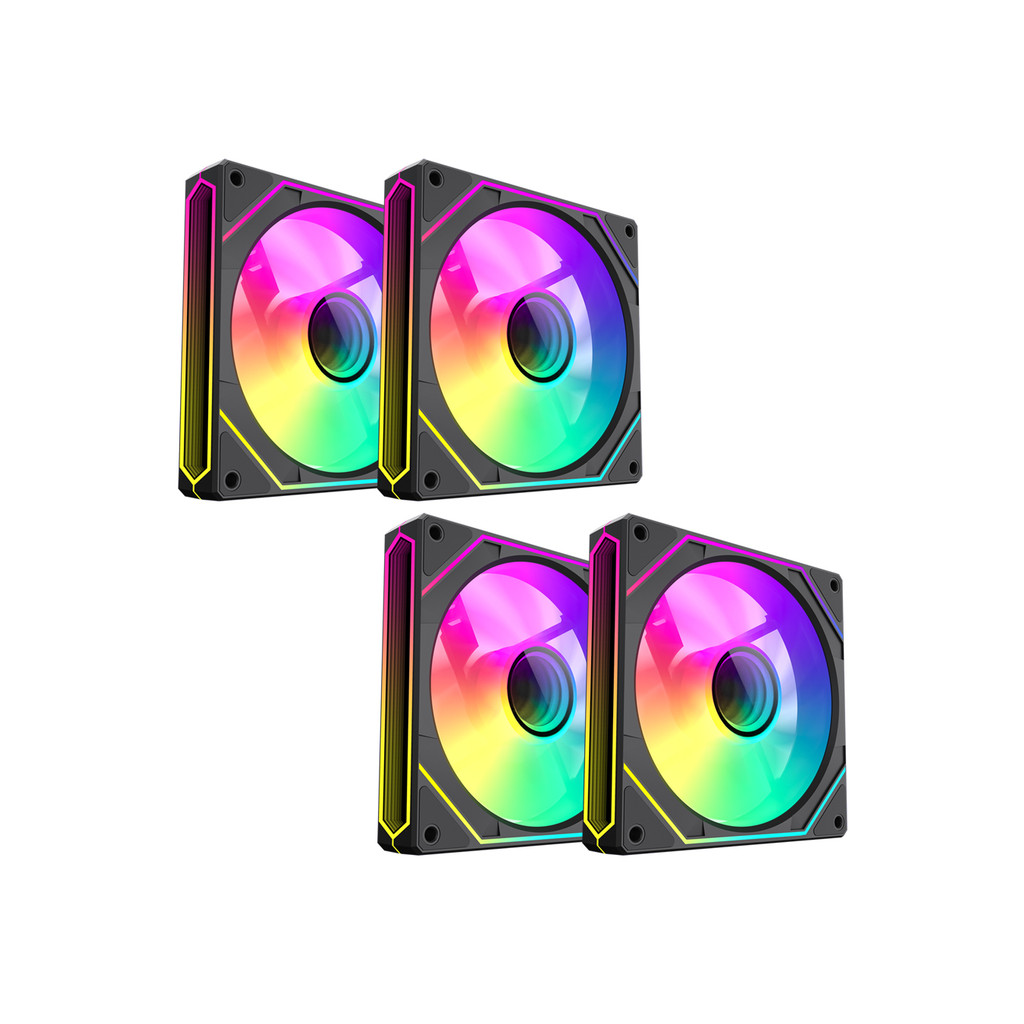 KIT 4 FAN ARGB GAMEMAX NEVIHTA FN12A-S8I-BK