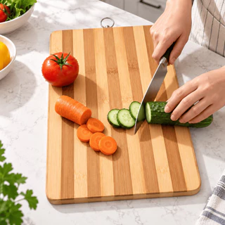 Tábua de Bambu 20x30cm para Corte Carnes Frutas Legumes e Churrasco