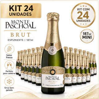 Kit 24 mini (Baby) Espumante Brut Monte Paschoal 187ml