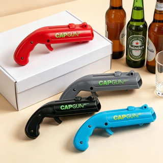 Abridor De Garrafa Cap Gun Pistola Lança Tampinha Cerveja Festas
