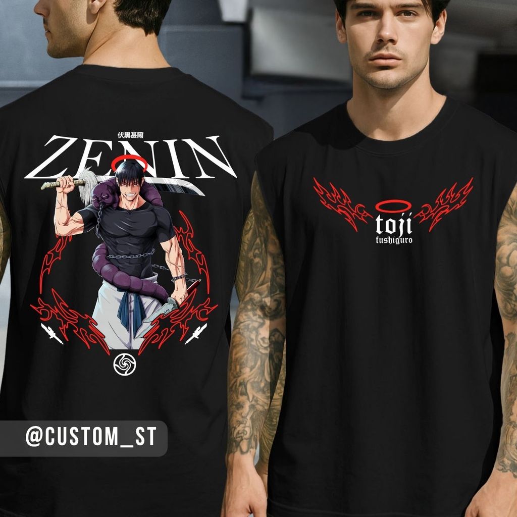 Regata Oversized Toji Fushiguro Feiticeiro Clã Zenin Jujutsu Kaisen Anime Personagem Satoru Gojo