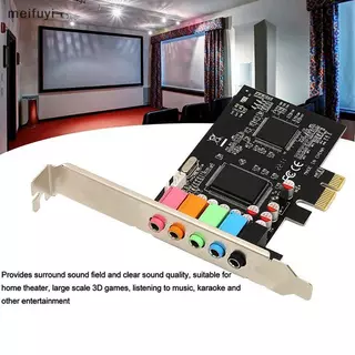 meifuyi PCI-E 5.1 Placa De Som Computador PCIE 5.1 Canais Áudio 3D 6 Jogos 3D Música Digital Express 5.1 CH 24Bit BR