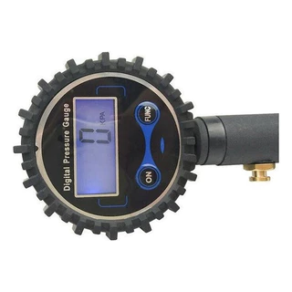 Calibrador Digital De PressãO Pneu Lcd, Mangueira Longa + 3 Adaptadores CompatíVel Carro Moto Bicicleta Compressor De Ar