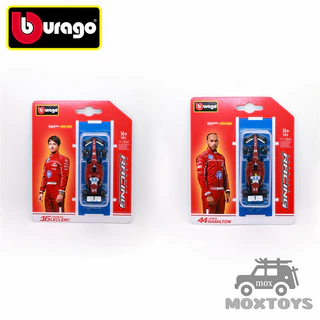Bburago 1 : 64 SF-25 (Livery Padrão) # 16 Charles Leclere/44 Lewis Hamilton) (Sem Capacete)-Carro Modelo Fundido Vermelh