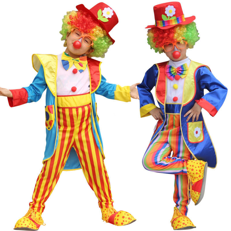 Fantasia de Palhaço de Circo Infantil Cosplay Meninos Palhaço de Circo ...