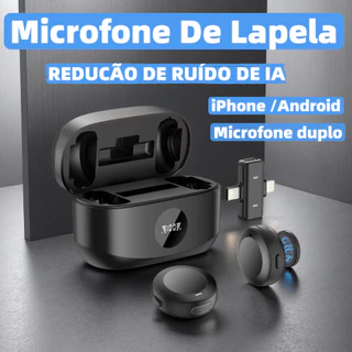 Microfone de Lapela Sem Fio 2 in 1 Type C e Lightning REDUCÃO DE RUÍDO DE IA Microfone duplo AGOLD MCF 38A