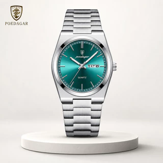 POEDAGAR 930 Relógio Masculino Elegante Minimalista Aço Inoxidável Calendário Para Trabalho E Presente