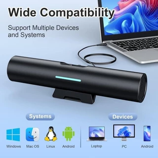 Caixa de Som Soundbar Knup Hórus KP-RO861 6W RMS USB P2 com Clipe para Monitor e Controle de Volume
