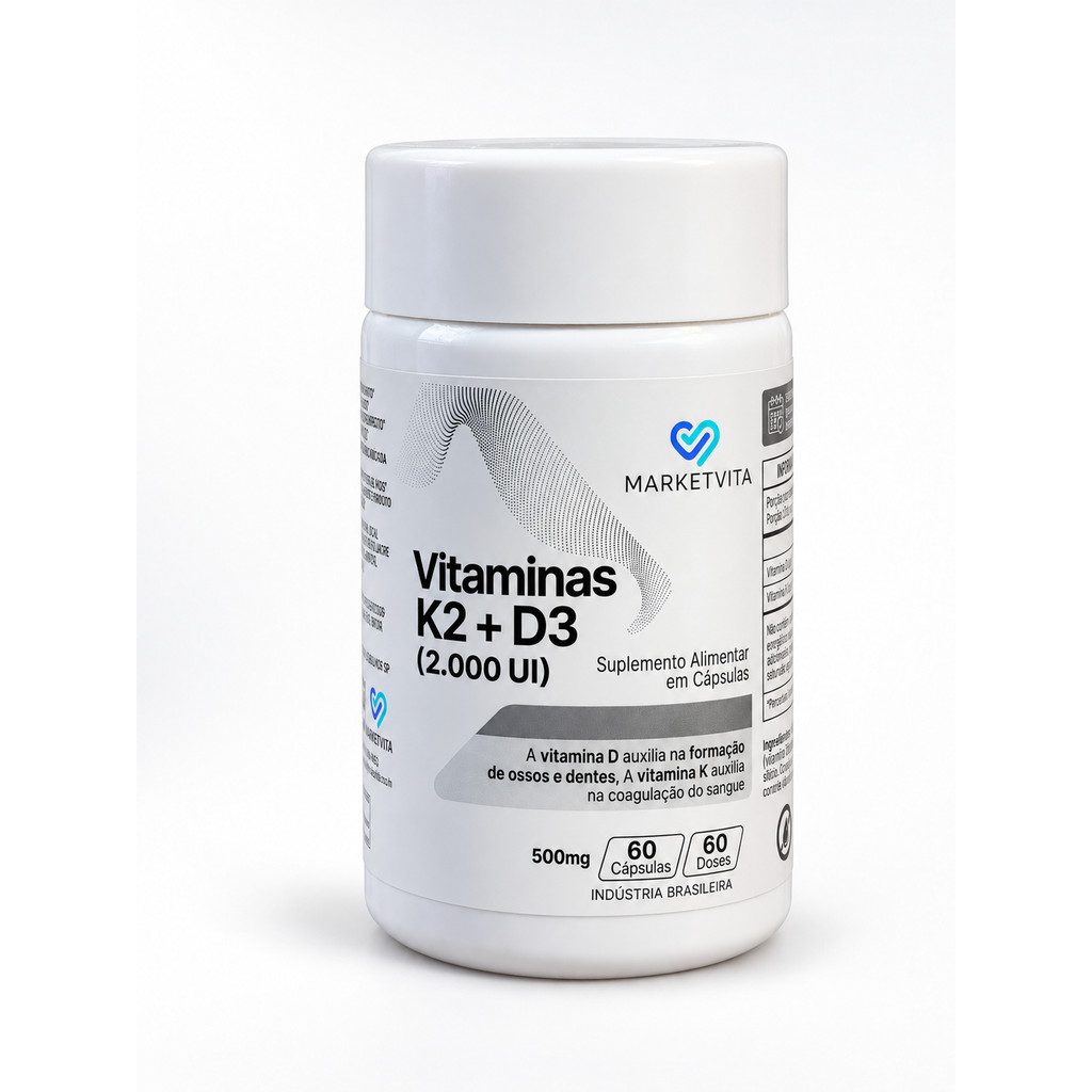 Suplemento K2 + D3 - 60 CAPS MarketVita | Shopee Brasil