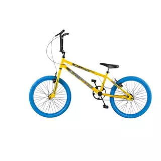 Bicicleta Aro 20 BMX Freestyle Aço Reforçado Alumínio 36 Furos Pneu Azul