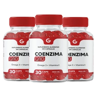 Kit 3UN Coenzima Q10 SOFGEL + Ômega 3 + Vitamina E | Suplemento Antioxidante e Cardiovascular | Envio Imediato