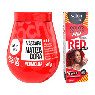 Kit Vermelhão do Poder + Color Express Fun Fancy Red Salon Line em Oferta na Shopee