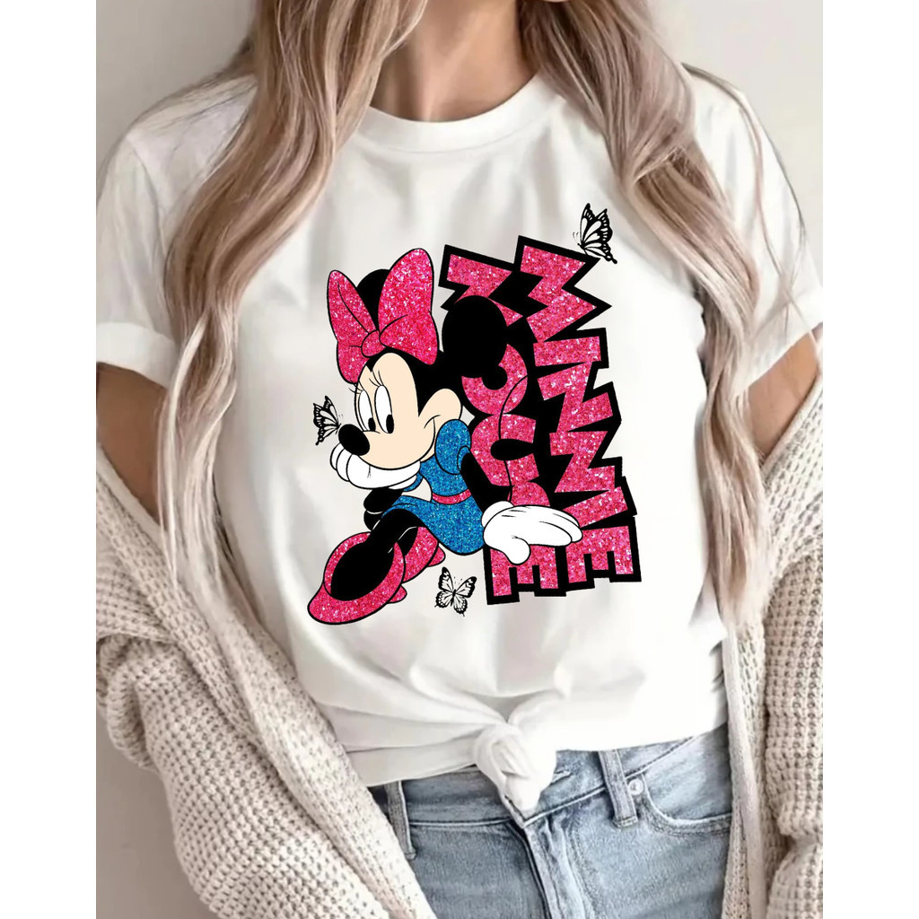 Blusa Tshirt 100% Algodao Minnie Mouse Camiseta Feminina Camisa Confortavel