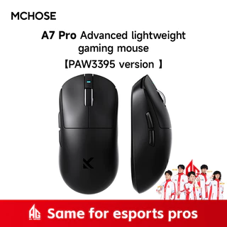 MCHOSE A7 Pro Mouse Ultra Sem Fio Tri-Mode Gaming E-sports PAW3950 Leve 42000dpi 8K Baixo Atraso Ergonomia 500mAh