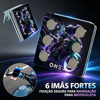 🏍️ 🧲 Suporte Celular Moto Magnético 6 Imãs Extra Forte Imã Super Forte Resistente Impacto E Vibrações
