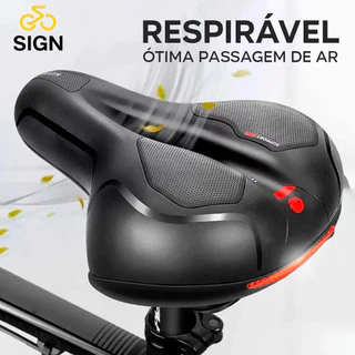 Banco Bike Selim Grande Para Bicicleta Super Comfort Molas Vazado Gel Tech Com Refletor Spinning Confortável Resistente