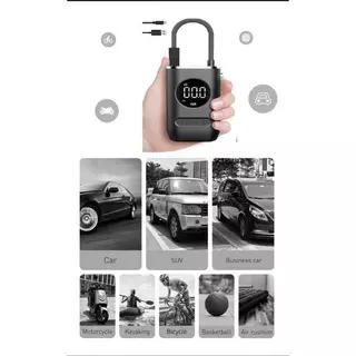Bomba De Encher Pneu Digital Elétrica Mini Compressor De Ar Portátil Sem Fio Recarregável USB Moto Carro Bike