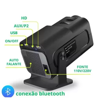 Mini Projetor Hy320 MagiCub 1080p preto, envio para todo o brasil 110/220