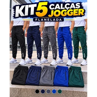 KIT 5 Calças Masculina Jogger Esportiva Calça Academia Linha Premium