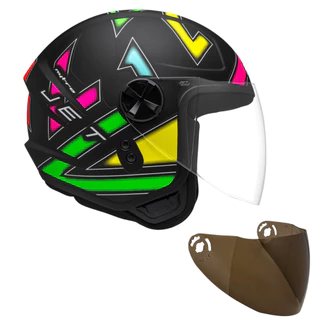 Capacete Jet HG Nytro e Viseira Fumê Jet Fly em Oferta na Shopee