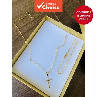 Colar Com Pingente De Cruz Simples Masculino Moda À Prova D'água Joias Combinadas