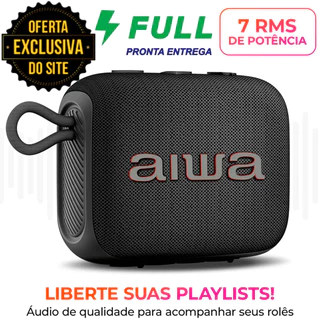 Caixa de Som Portátil Aiwa Speaker AWS-SP-07-B Bluetooth 5.3 IPX6 7W Autonomia de até 8 hrs