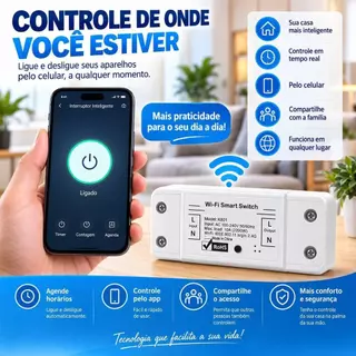 Interruptor Inteligente Wi-fi Google Alexa Smart Life Automação Casa App Tuya