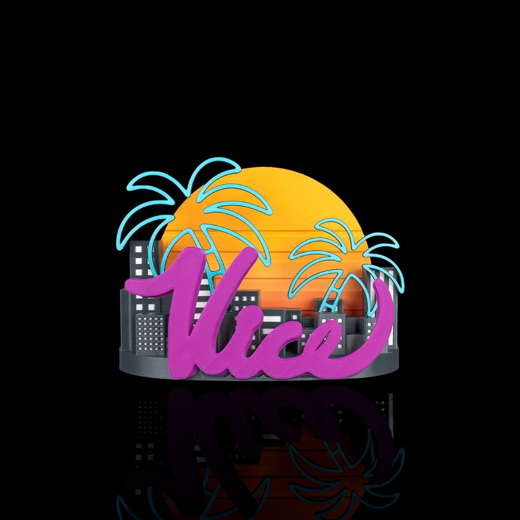 Suporte Vertical PS5 (Slim e Fat) Tema Vice City Neon – Inspirado em GTA V e GTA VI — imagem 4