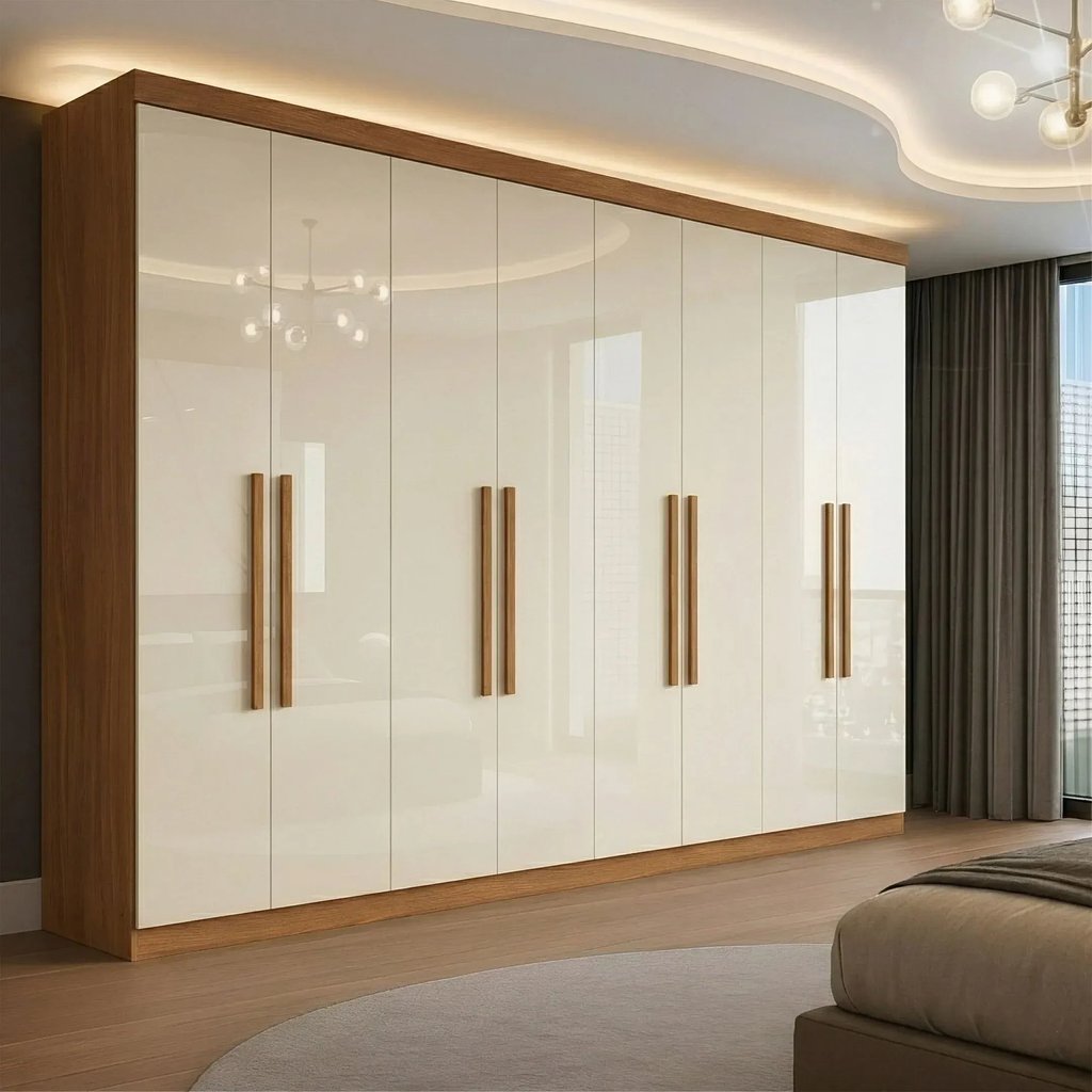 Guarda-Roupa Casal Paris 8 Portas 4 Gavetas - Off WhiteCinamomo