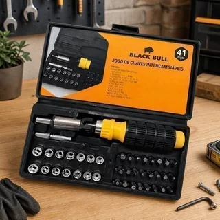 Kit Chaves Intercambiaveis Multifuncoes 41 Pecas Ferramentas Manutencao Automotiva Residencial