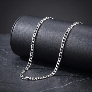 Colar Masculino Grumet 1x1 Fino 4mm 60cm em Aço Inox Prata