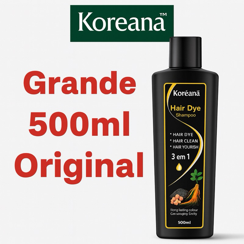 Shampoo Tonalizante Koreana 3 em 1 – 500ml | Cobre os Brancos em ...