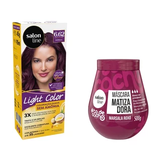 Kit Marsala Light Color 6.62 + Máscara Matizadora #todecacho 500g em Oferta na Shopee