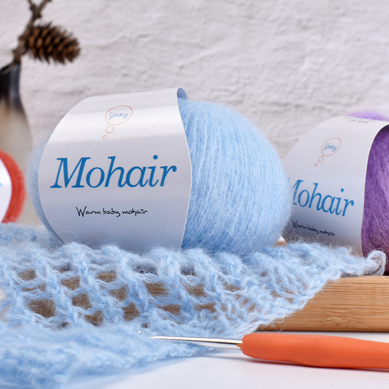 100g Fio Mohair De Cabelo Longo Fofo Premium Macio Anti-Pilling De