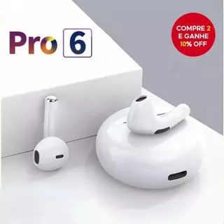 Pro6 Fones De Ouvido TWS Bluetooth Som Estéreo Para Chamadas HD Sem Fio À Prova Dwireless Água Com Microfone Grande Capa em Oferta na Shopee