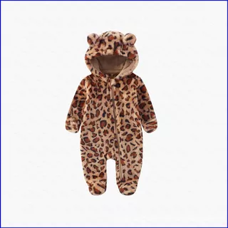 YT5 Leopardo Impressão Bebê Inverno De Uma Peça Menino E Menina Quente Macacão De Pelúcia Casa Pijamas TY5 em Oferta na Shopee