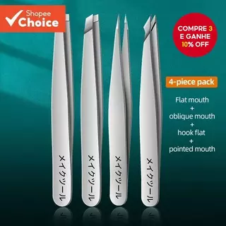 Pinça De Precisão De Aço Inoxidável Para Sobrancelhas , Remoção De Pelos Faciais , Pontas Angulares De Cravos , Conjunto em Oferta na Shopee