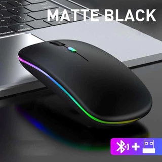 Mouse Gamer Sem Fio Recarregável com LED RGB, Bluetooth e Conexão 2.4 GHz Compatível